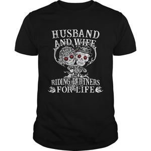 Tattoo And Skull Husband And Wife Riding Partners For Life Shirt